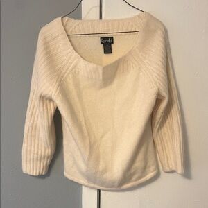 Rafaella Women's V-Neck Sweater in Cream